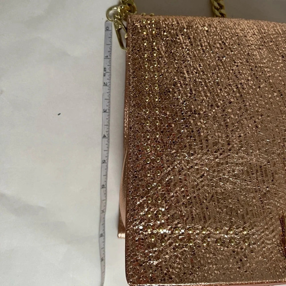 MARC ELLIS Leather Crossbody Shoulder Bag Metallic Pink Made in Italy - Picture 5 of 9